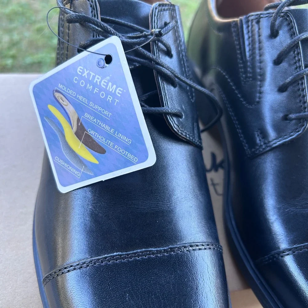 Clarks‎ Collection Whiddon Cap Black Leather Dress Shoes Men 11M Oxford US New - Picture 3 of 9